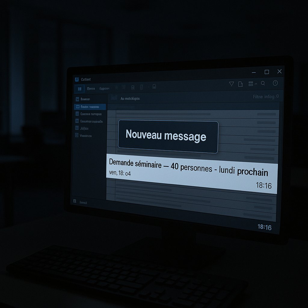 Email manqué vendredi soir