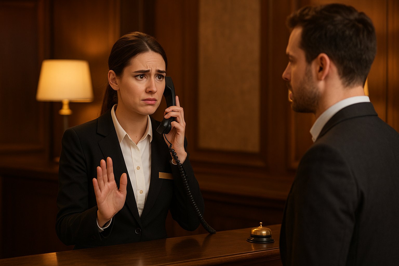 Réceptionniste au téléphone